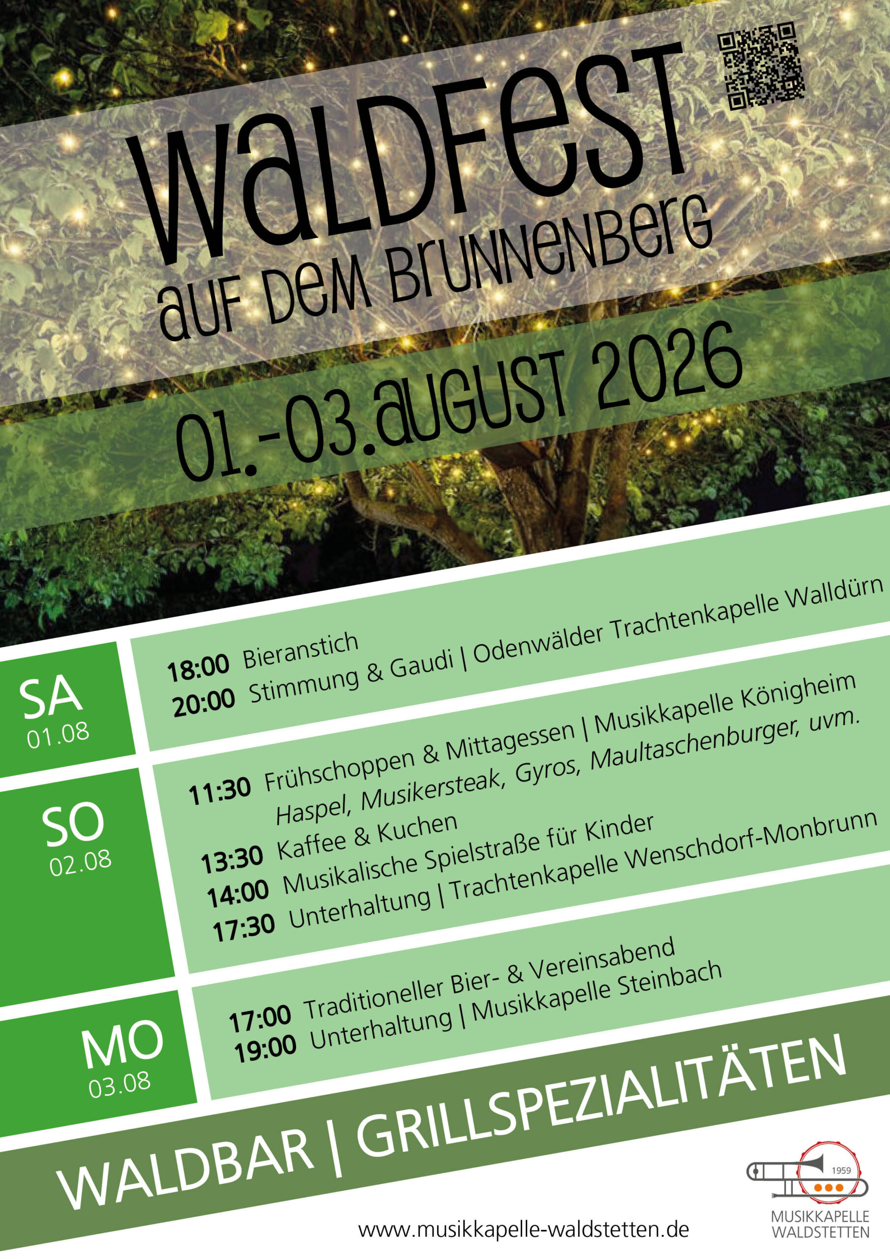 Plakat für das Waldfest 2026